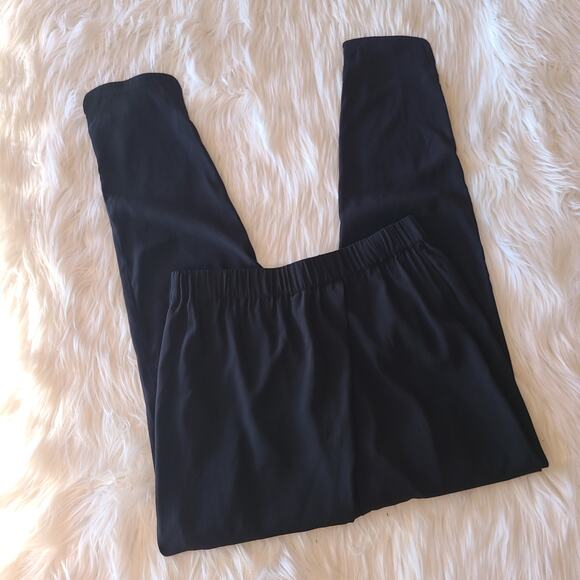 Luxe Deluxe Luxe Leg Wrap Pant Black Trouser Size 6 Silk Slim Tapered Bottom - Picture 3 of 5